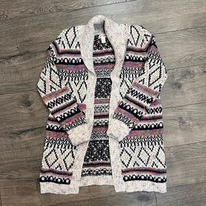 Cat & Jack Patterned Cardigan - Black, Pink, Cream